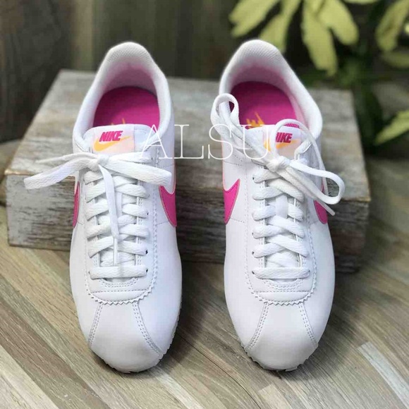 Nike Classic Cortez Leather White Laser Fuchsia W - Picture 5 of 8
